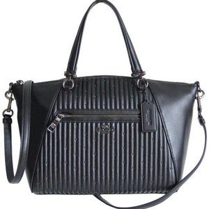 Coach Prairie Quilted Studded Satchel Leather Tote